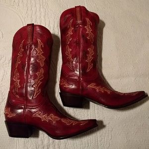 Lucchese Charle Horse Red Cowboy Boots Size 10
